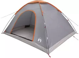 Kempingo palapinė su stogu Pilka ir oranžinė 335 x 275 x 180 cm