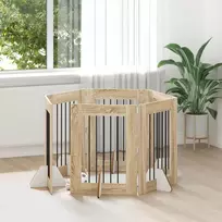 Sulankstomi šunų vartai su stovais 6 vnt. Sonoma ąžuolas 362 cm