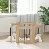 Sulankstomi šunų vartai su stovais 6 vnt. Sonoma ąžuolas 362 cm
