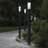 Pakabinamas šviestuvas Šviestuvai stulpeliams, 3 vnt., 110 cm, juodi, IP44