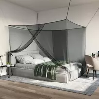 Uodų tinklas lovai 3 vnt. 156 mesh Juoda 220 x 180 x 180 cm