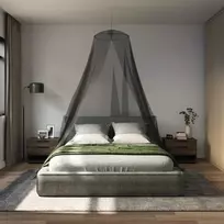 Uodų tinklas lovai 3 vnt. 156 mesh Juoda ⌀56 x 220 cm