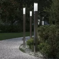 Pakabinamas šviestuvas Apšvietimo stulpeliai su jutikliu ir lizdu, 3 vnt., 110 cm, nerūdijantis plienas, IP44