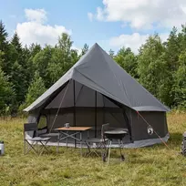 Tipi palapinė su stogu Ruda Pilka 300 x 300 x 200 cm
