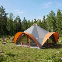 Tipi palapinė su stogu Pilka ir oranžinė 18 žmonių