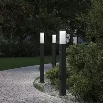 Pakabinamas šviestuvas Apšvietimo stulpeliai su jutikliu ir lizdu, 3 vnt., 80 cm, juodi, IP44