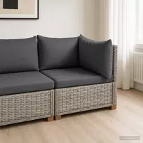 Kampinė Sofa su Pagalvėmis GENDT Natūralus pintas Kubu pilka