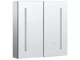 Pakabinama vonios spintelė su LED veidrodžiu CHABUNCO 60 cm 60 cm juoda
