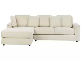 Kampinė sofa 4 asmenims KOHLO Šviesiai smėlio spalvos Dešininė