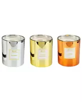 3 kvapiųjų žvakių rinkinys METALLIC GLAMOUR 9 cm spalvotas