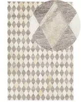 Kilimas SESLICE smėlio spalvos 140 x 200 cm iš natūralios odos