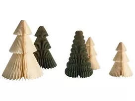 5 kalėdinių dekoracijų rinkinys VORMA Kalėdų eglutė 25 cm Smėlio spalvos/žalia