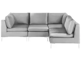 4 vietų modulinė kampinė sofa EVJA, kairinė, pilkas veliūras