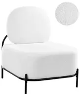 Fotelis LUNDE Boucle baltas