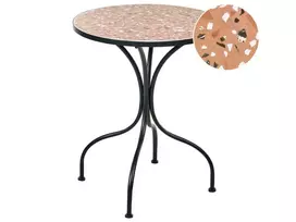 Bistro staliukas ADRANO 60 cm 60 cm Teraco efektas metalinis juodas