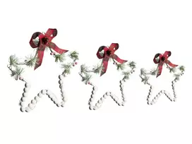 LED pakabinamų dekoracijų rinkinys KALLAVESI Žvaigždė 25/30/35 cm Baltas