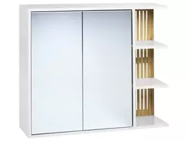 Pakabinama vonios kambario spintelė su veidrodžiu NUBES 80 cm 70 cm balta