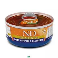 N&D Pumpkin Cat Wet Lamb Pumpkin&Blueberry konservuotas pašaras katėms, ėriena; 70g