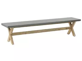 Sodo suoliukas OLBIA 200 cm Pilkas betonas