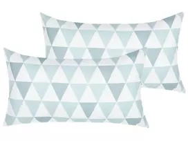 2 sodo pagalvių rinkinys TRIFOS Geometrinis raštas 40 x 70 cm Mėlynas