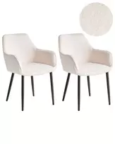 2 valgomojo kėdžių komplektas ALDEN Boucle Baltas