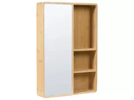 Pakabinama vonios spintelė su veidrodžiu GUATAVITA 41 cm 61 cm šviesiai ruda
