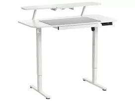 Elektriškai reguliuojamas stalas WILBANKS baltas 120 cm 60 cm su USB prievadu