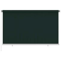 vidaXL Lauko roletas, 245 (plotis) x 140 (aukštis) cm, tamsiai žalios spalvos, HDPE