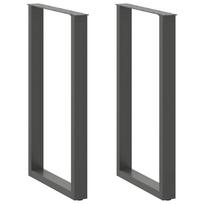vidaXL Baro stalo kojos, U formos, 2 vnt., antracito spalvos, 60x(100-101) cm, plienas