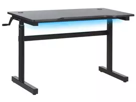 Rankiniu būdu reguliuojamas žaidimų stalas DURBIN juodas 120 cm 60 cm RGB LED