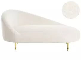 Kairysis šezlongas VALREAS Boucle, balta