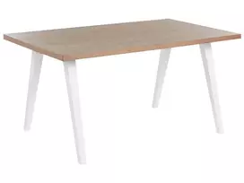 Valgomojo stalas LENISTER rudas/baltas 150 cm x 90 cm