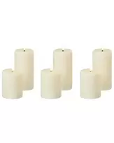 6 LED žvakių rinkinys NOISETTE 10/16 cm, kreminės spalvos