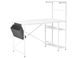 Rašomasis stalas ARAMINGO baltas 120 cm 60 cm su daiktadėže