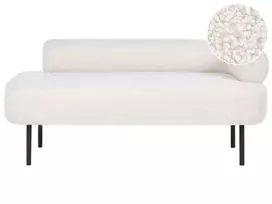 Dešininė šezlongo kėdė MIRMANDE Boucle kreminės baltos spalvos