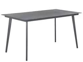 Sodo stalas MILETO 140 cm 80 cm, stiklinis, pilkas