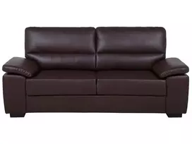 Trivietė sofa VOGAR dirbtinės odos tamsiai ruda