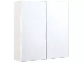 Pakabinama vonios spintelė su veidrodžiu NAVARRA 60 cm 60 cm Balta