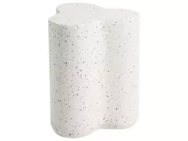 Šoninis staliukas TELLARO 32 cm 37 cm Teraco efektas, balta