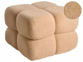 Pufas CALIENTE, boucle, smėlio spalvos