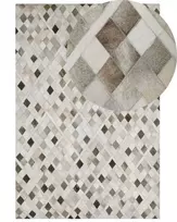 Kilimas HIRKA pilkas 140 x 200 cm iš natūralios odos