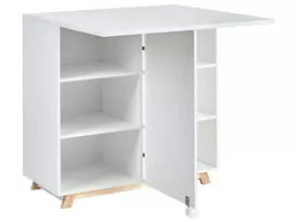 Spintelė su rašomojo stalo funkcija FLOMOT, balta, 80 cm, 40/80 cm, sulankstoma