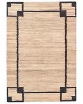Kilimas GONDIA Juodas / smėlio spalvos 160 x 230 cm Džiutas