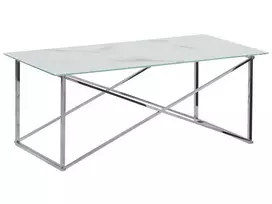 Kavos staliukas EMPORIA Grūdintas stiklas Marmurinis/ sidabrinis
