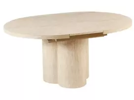 Išskleidžiamas valgomasis stalas MORAINE travertino efektas 120/160 cm 120 cm