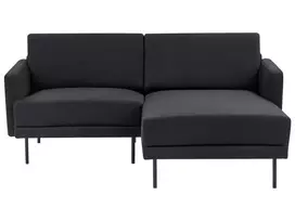 Kampinė sofa 2 asmenims BREDA, juoda, kairinė