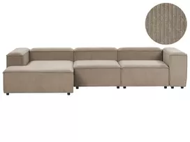 Modulinė kampinė sofa 4 asmenims ARDAL dešininė, šviesiai ruda, velvetas