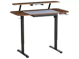 Elektriškai reguliuojamas stalas WILBANKS rudas / juodas 120 cm 60 cm su USB jungtimi