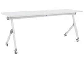 Sulankstomas rašomasis stalas BENDI baltas 180 cm 60 cm su ratukais
