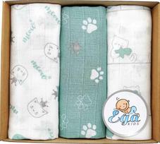 Rankšluostis EgaKids Didelės PREMIUM medžiaginės sauskelnės 70x80cm Spalvingos 3 vnt.
